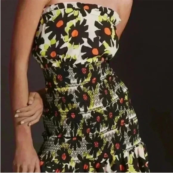 Anthropologie PLENTY BY TRACY REESE Dress In Smocked Black Floral XS - Picture 3 of 7